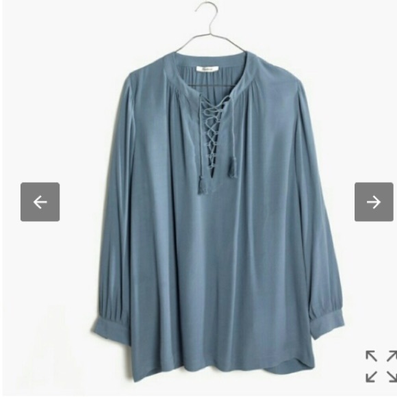 Madewell Lace-Up Peasant Top - Picture 2 of 5